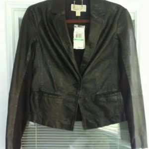NWT MICHAEL BY MICHAEL KORS LEATHER MOTO BLAZER
